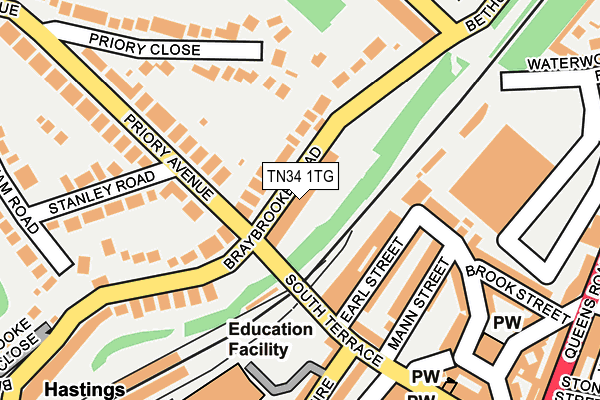TN34 1TG map - OS OpenMap – Local (Ordnance Survey)