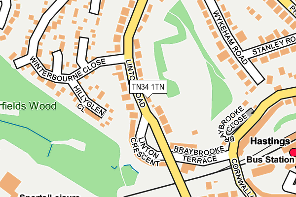 TN34 1TN map - OS OpenMap – Local (Ordnance Survey)