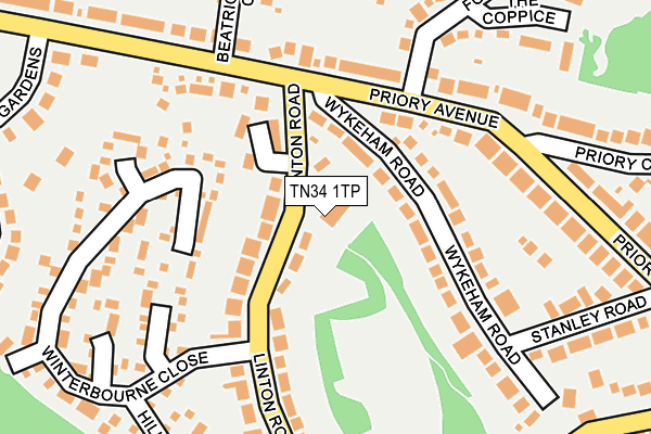 TN34 1TP map - OS OpenMap – Local (Ordnance Survey)