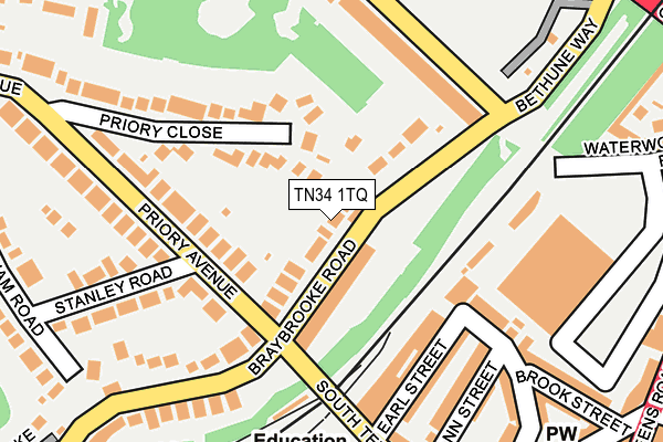 TN34 1TQ map - OS OpenMap – Local (Ordnance Survey)