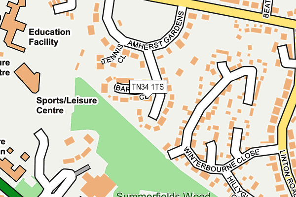 TN34 1TS map - OS OpenMap – Local (Ordnance Survey)