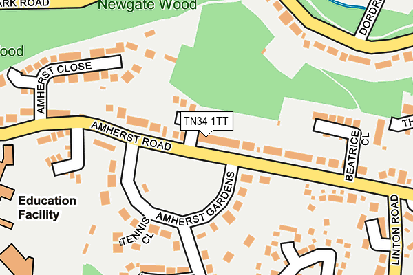 TN34 1TT map - OS OpenMap – Local (Ordnance Survey)