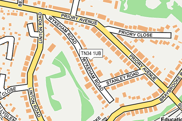 TN34 1UB map - OS OpenMap – Local (Ordnance Survey)