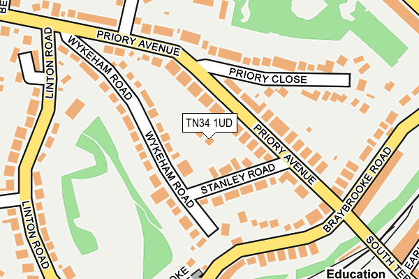 TN34 1UD map - OS OpenMap – Local (Ordnance Survey)