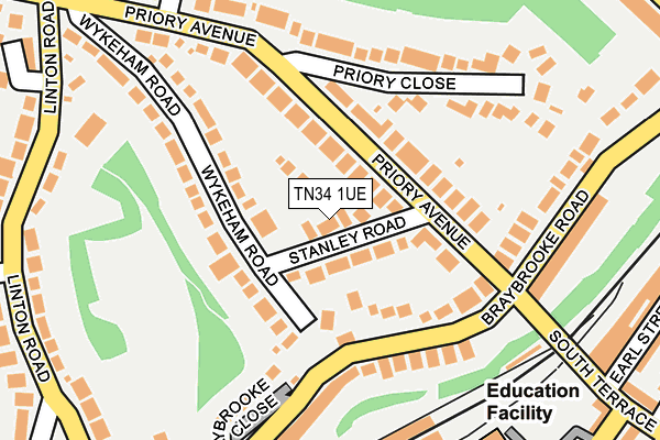 TN34 1UE map - OS OpenMap – Local (Ordnance Survey)