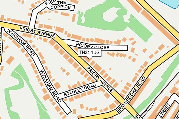 TN34 1UG map - OS OpenMap – Local (Ordnance Survey)