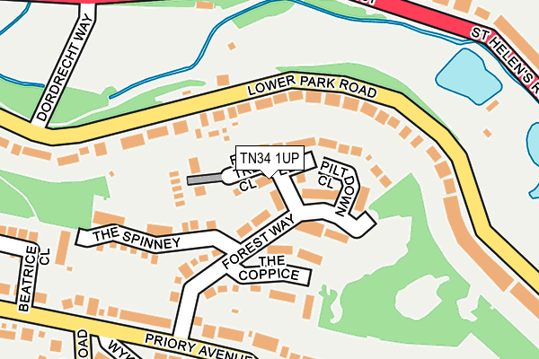 TN34 1UP map - OS OpenMap – Local (Ordnance Survey)