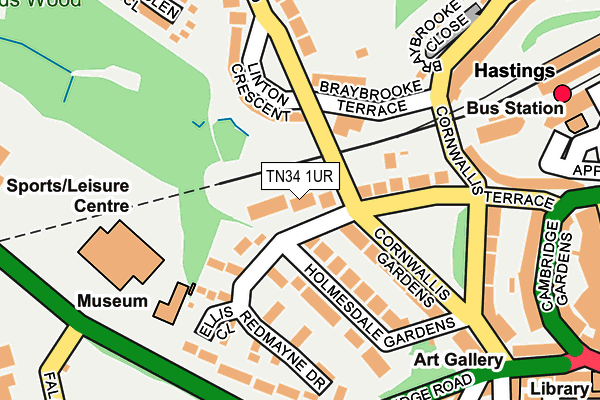 TN34 1UR map - OS OpenMap – Local (Ordnance Survey)