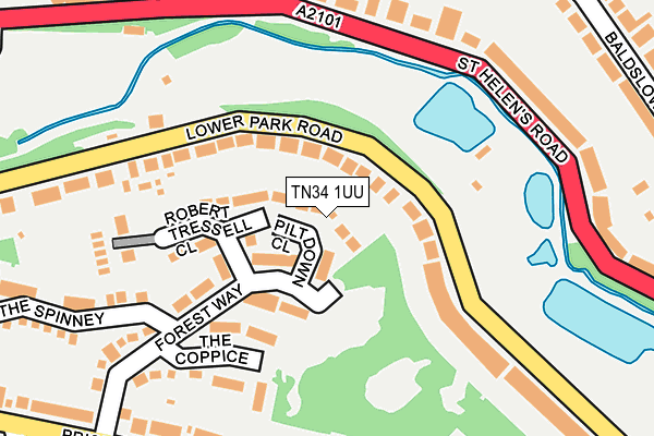 TN34 1UU map - OS OpenMap – Local (Ordnance Survey)