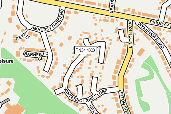 TN34 1XQ map - OS OpenMap – Local (Ordnance Survey)