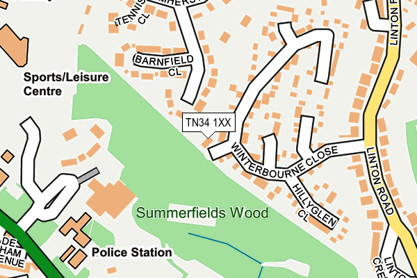 TN34 1XX map - OS OpenMap – Local (Ordnance Survey)