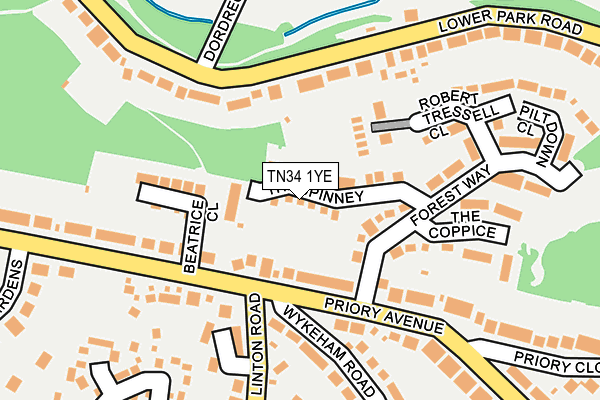 TN34 1YE map - OS OpenMap – Local (Ordnance Survey)