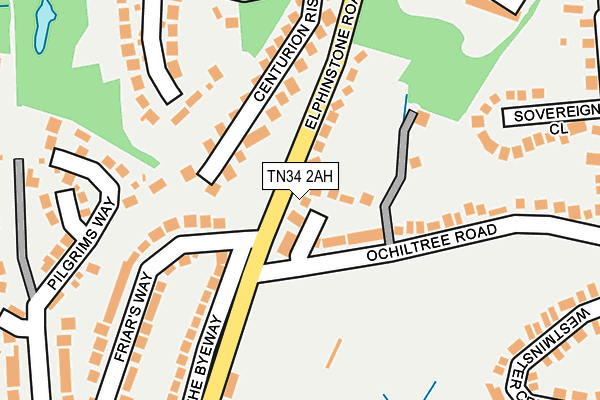 TN34 2AH map - OS OpenMap – Local (Ordnance Survey)