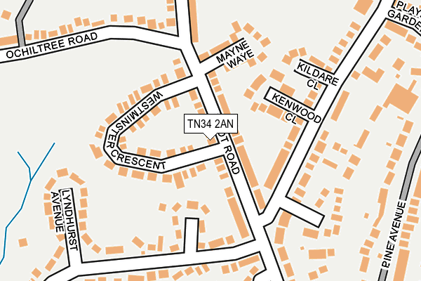 TN34 2AN map - OS OpenMap – Local (Ordnance Survey)