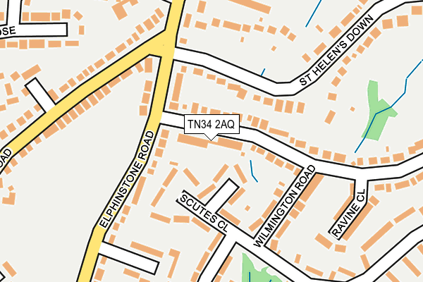 TN34 2AQ map - OS OpenMap – Local (Ordnance Survey)