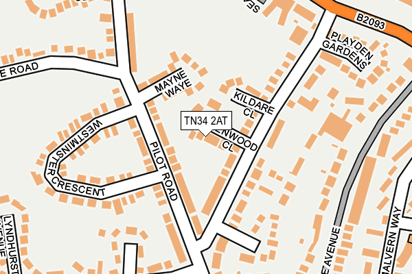TN34 2AT map - OS OpenMap – Local (Ordnance Survey)