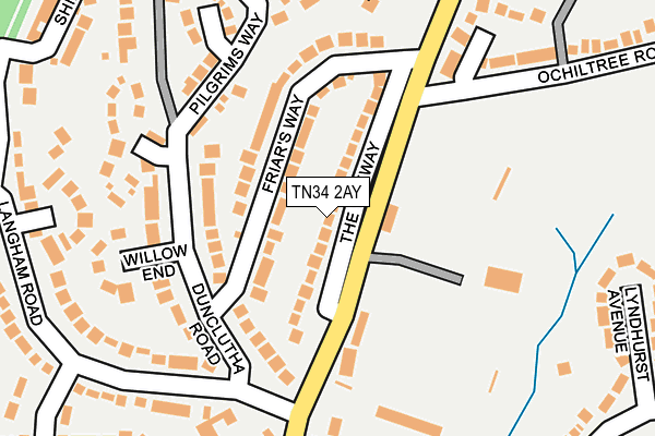 TN34 2AY map - OS OpenMap – Local (Ordnance Survey)