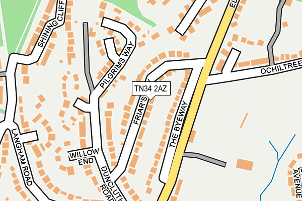 TN34 2AZ map - OS OpenMap – Local (Ordnance Survey)