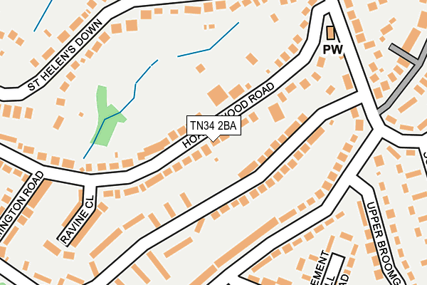 TN34 2BA map - OS OpenMap – Local (Ordnance Survey)