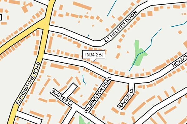 TN34 2BJ map - OS OpenMap – Local (Ordnance Survey)
