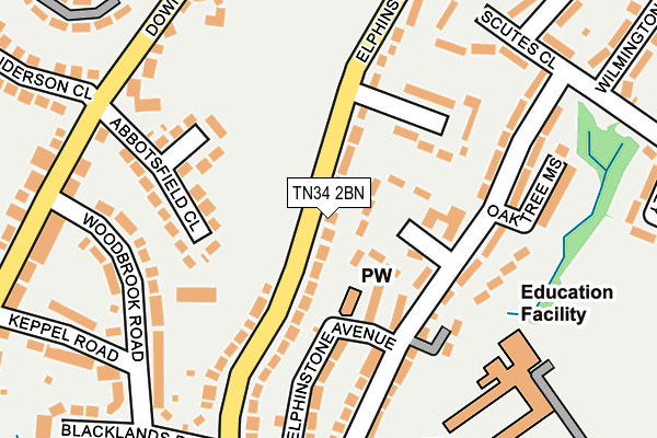 TN34 2BN map - OS OpenMap – Local (Ordnance Survey)