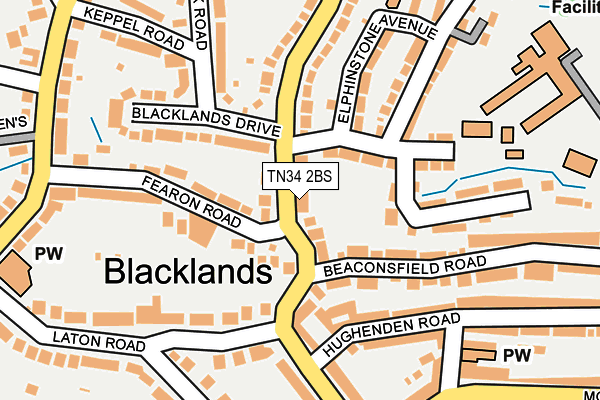 TN34 2BS map - OS OpenMap – Local (Ordnance Survey)