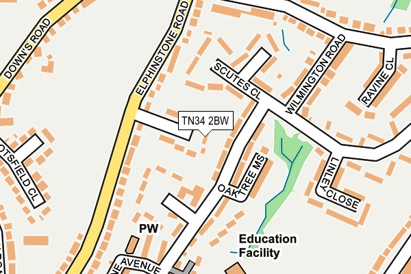 TN34 2BW map - OS OpenMap – Local (Ordnance Survey)