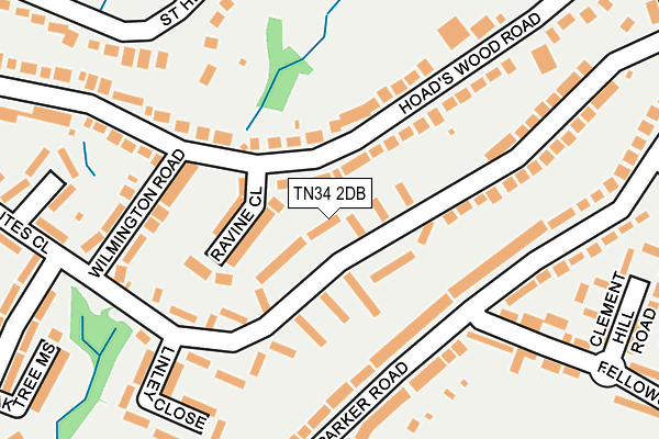 TN34 2DB map - OS OpenMap – Local (Ordnance Survey)