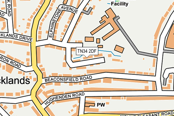TN34 2DF map - OS OpenMap – Local (Ordnance Survey)
