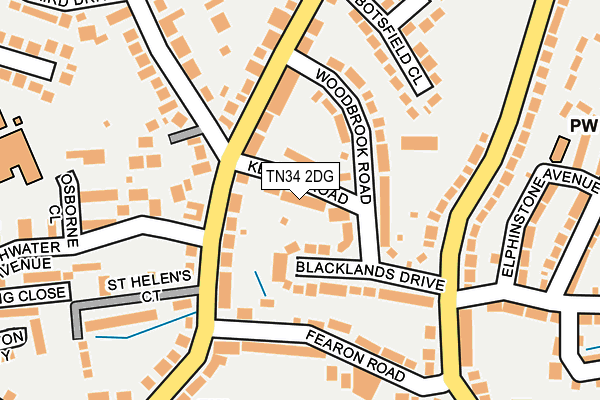 TN34 2DG map - OS OpenMap – Local (Ordnance Survey)