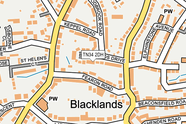TN34 2DH map - OS OpenMap – Local (Ordnance Survey)