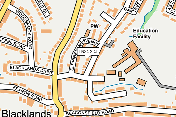 TN34 2DJ map - OS OpenMap – Local (Ordnance Survey)