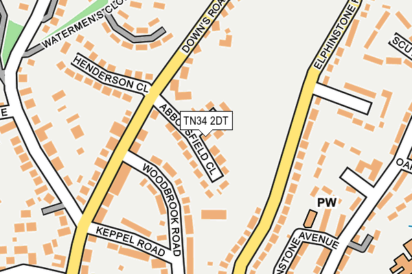 TN34 2DT map - OS OpenMap – Local (Ordnance Survey)