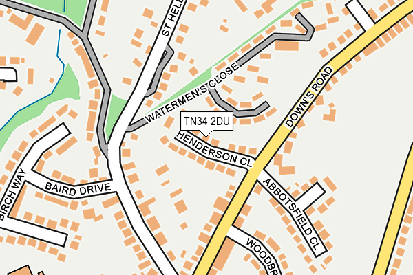 TN34 2DU map - OS OpenMap – Local (Ordnance Survey)