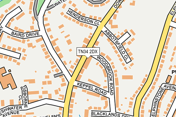 TN34 2DX map - OS OpenMap – Local (Ordnance Survey)