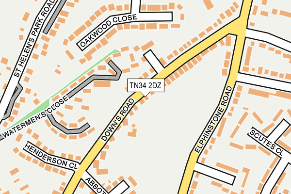 TN34 2DZ map - OS OpenMap – Local (Ordnance Survey)