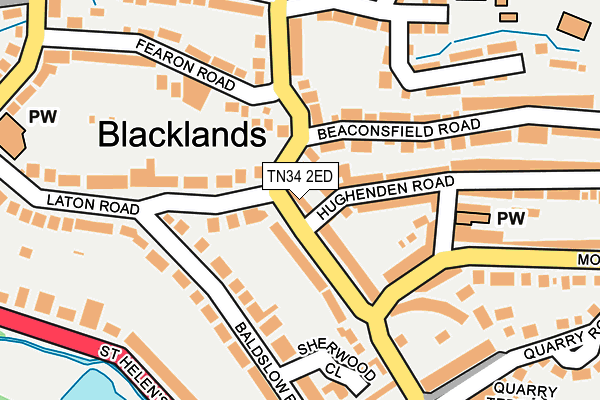TN34 2ED map - OS OpenMap – Local (Ordnance Survey)