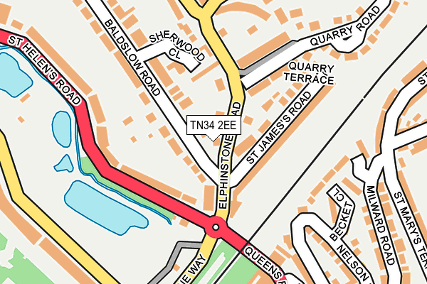 TN34 2EE map - OS OpenMap – Local (Ordnance Survey)