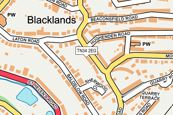 TN34 2EG map - OS OpenMap – Local (Ordnance Survey)