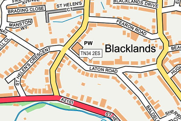 TN34 2ES map - OS OpenMap – Local (Ordnance Survey)