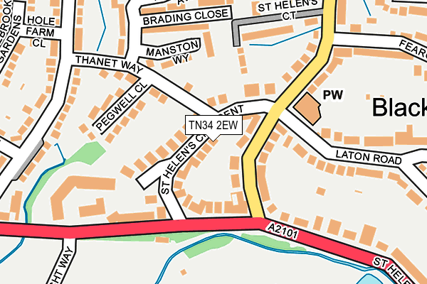 TN34 2EW map - OS OpenMap – Local (Ordnance Survey)