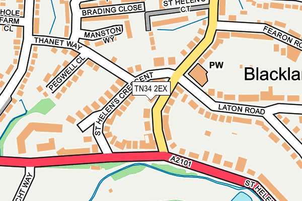 TN34 2EX map - OS OpenMap – Local (Ordnance Survey)