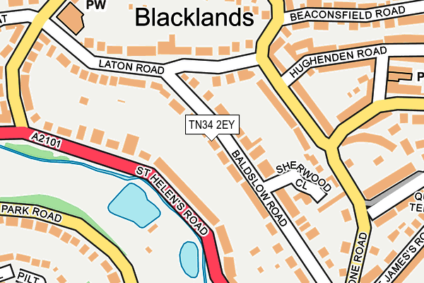 TN34 2EY map - OS OpenMap – Local (Ordnance Survey)