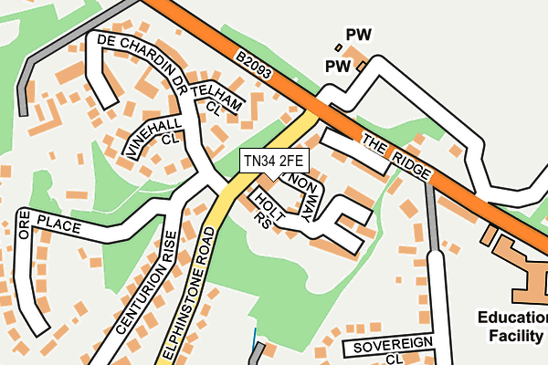 TN34 2FE map - OS OpenMap – Local (Ordnance Survey)