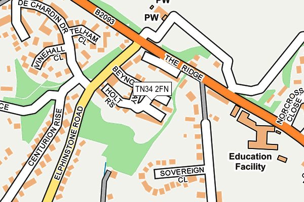 TN34 2FN map - OS OpenMap – Local (Ordnance Survey)