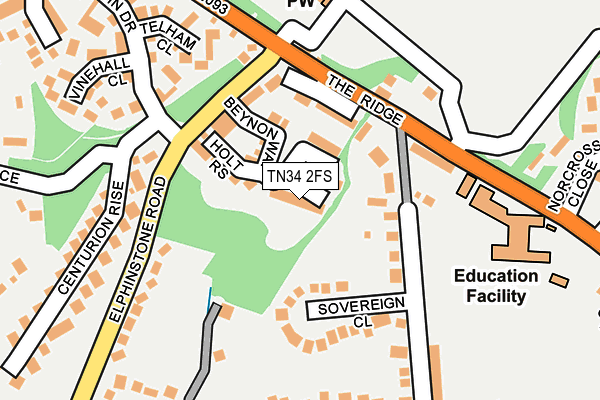 TN34 2FS map - OS OpenMap – Local (Ordnance Survey)