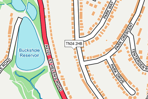 TN34 2HB map - OS OpenMap – Local (Ordnance Survey)