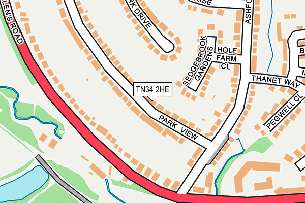 TN34 2HE map - OS OpenMap – Local (Ordnance Survey)
