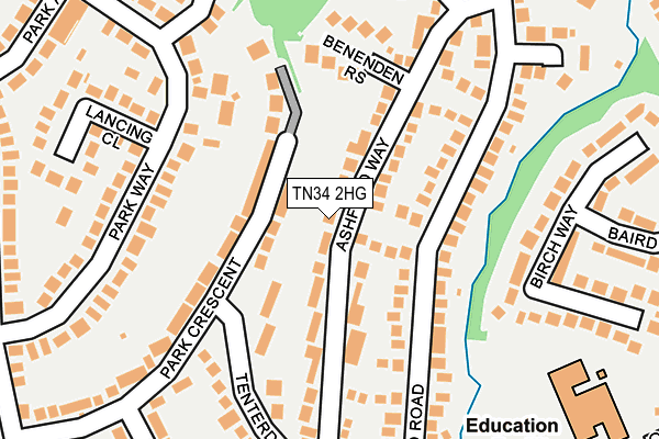 TN34 2HG map - OS OpenMap – Local (Ordnance Survey)
