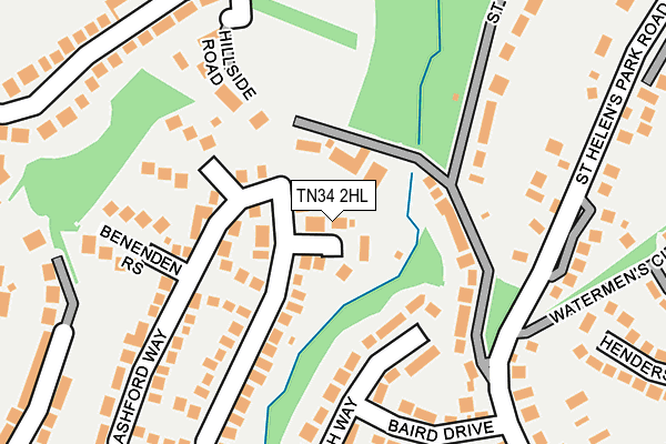 TN34 2HL map - OS OpenMap – Local (Ordnance Survey)
